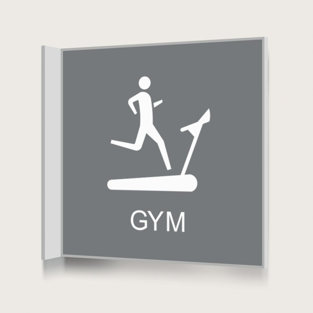 Flaggskylt Gym Grå 150 x 150 mm