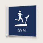 Flaggskylt Gym Mörkblå 150 x 150 mm