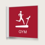 Flaggskylt Gym Röd 150 x 150 mm