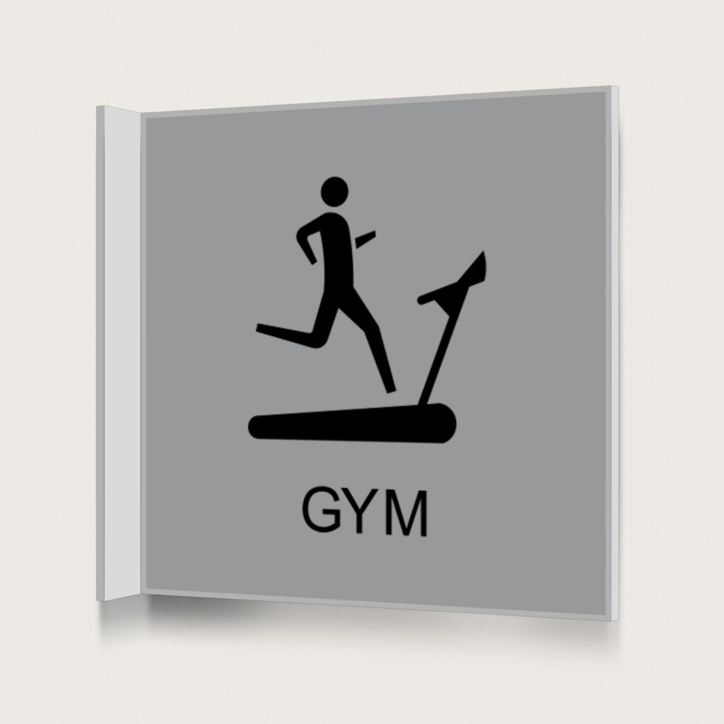 Flaggskylt Gym Silver 150 x 150 mm