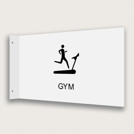 Flaggskylt Gym Vit 295 x 180 mm