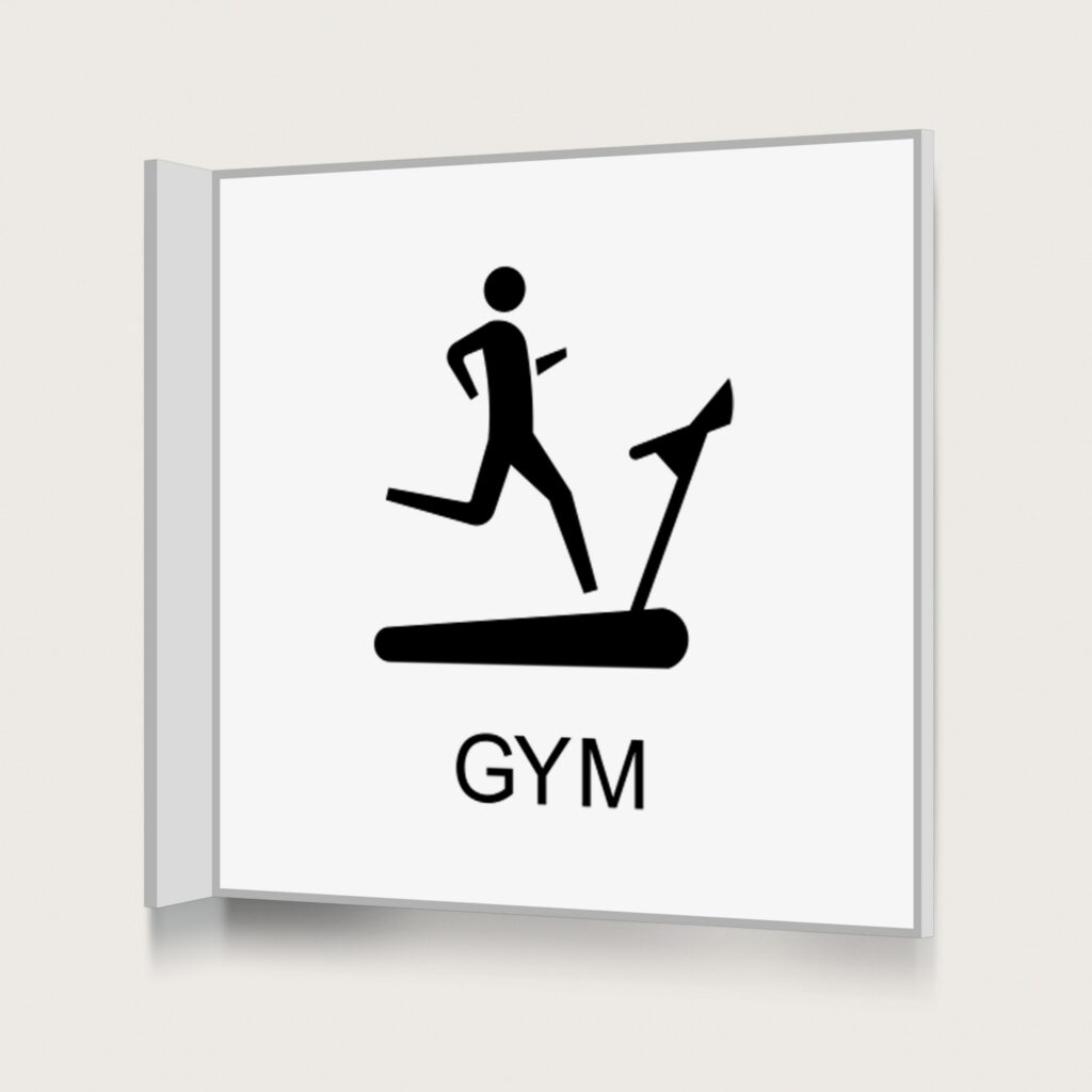 Flaggskylt Gym Vit 150 x 150 mm