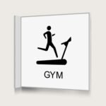 Flaggskylt Gym Vit 150 x 150 mm