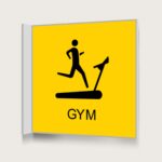 Flaggskylt Gym Gul 150 x 150 mm