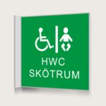 Flaggskylt HWC / Skötrum Grön 150 x 150 mm