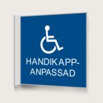 Flaggskylt Handikappsanpassad Blå 150 x 150 mm
