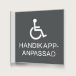 Flaggskylt Handikappsanpassad Charcoal 150 x 150 mm