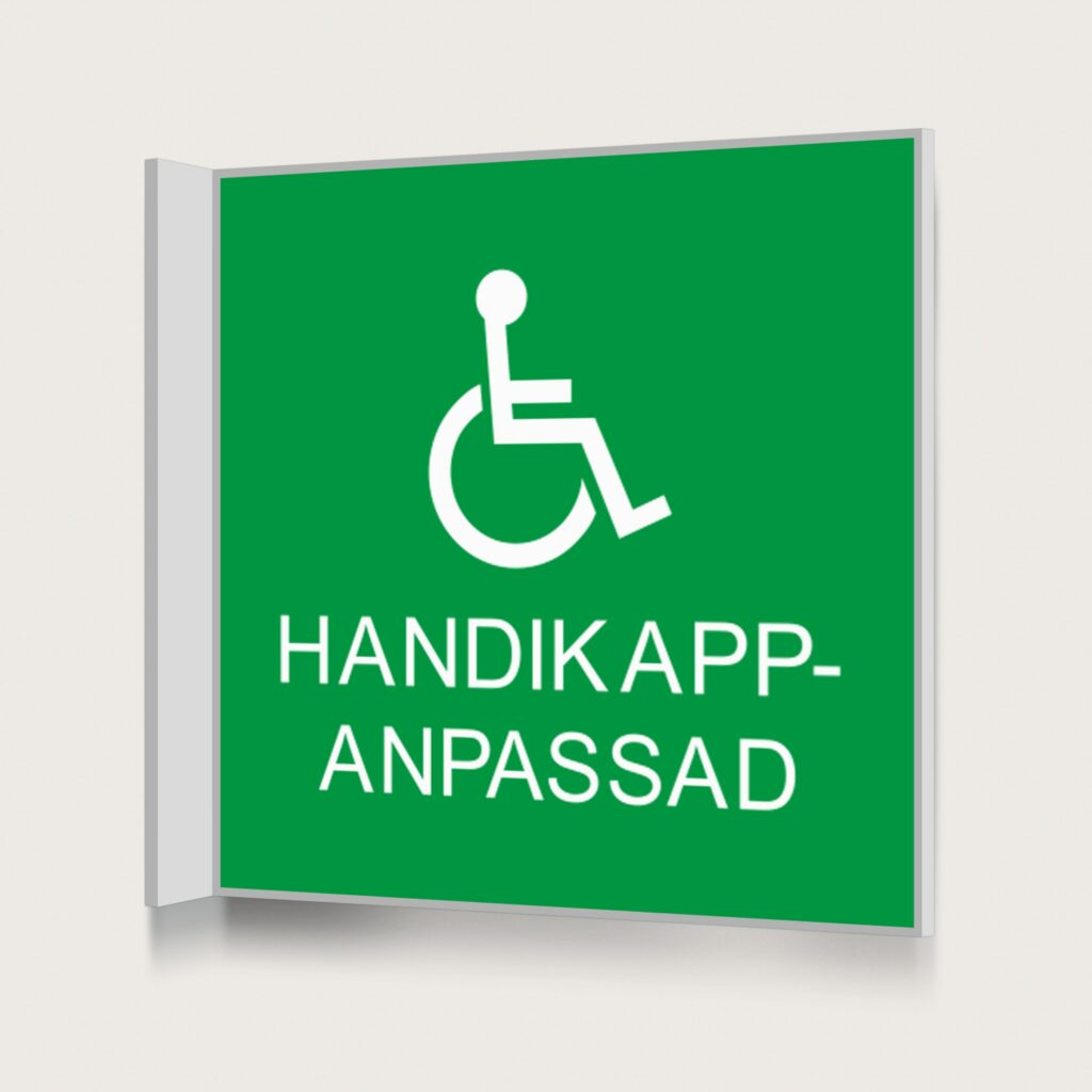 Flaggskylt Handikappsanpassad Grön 150 x 150 mm