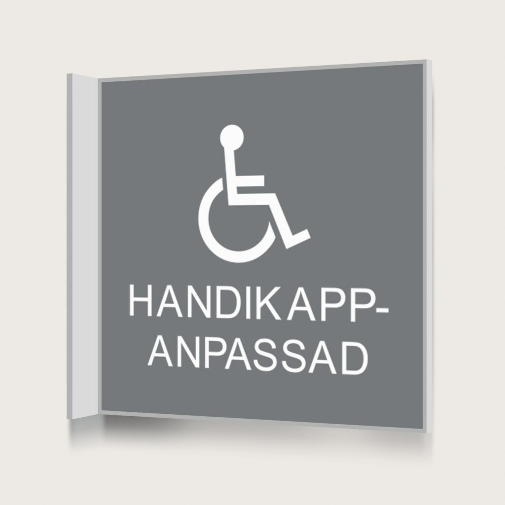 Flaggskylt Handikappsanpassad 150 x 150 mm