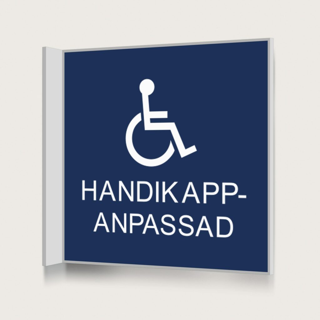 Flaggskylt Handikappsanpassad Mörkblå 150 x 150 mm