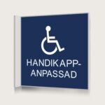 Flaggskylt Handikappsanpassad Mörkblå 150 x 150 mm