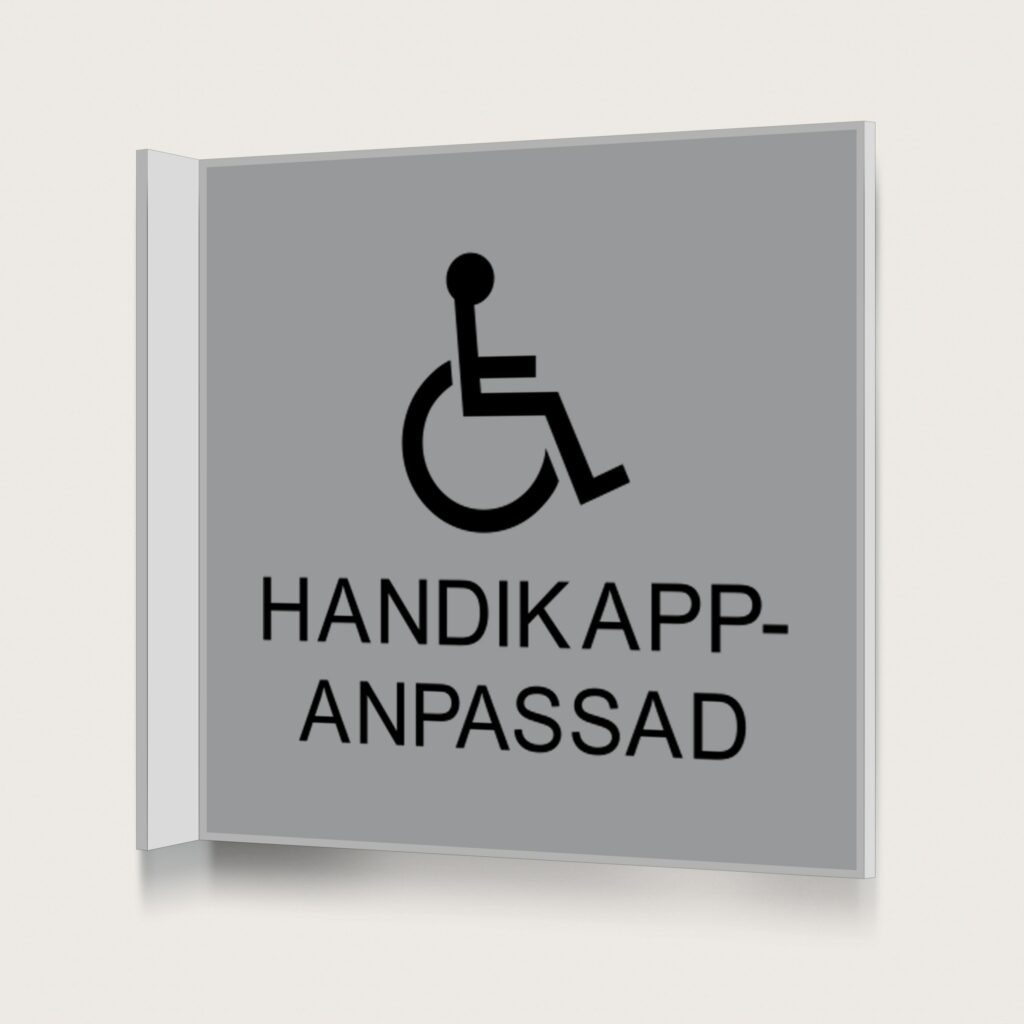 Flaggskylt Handikappsanpassad Silver 150 x 150 mm
