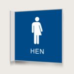Flaggskylt Hen 2 Blå 150 x 150 mm