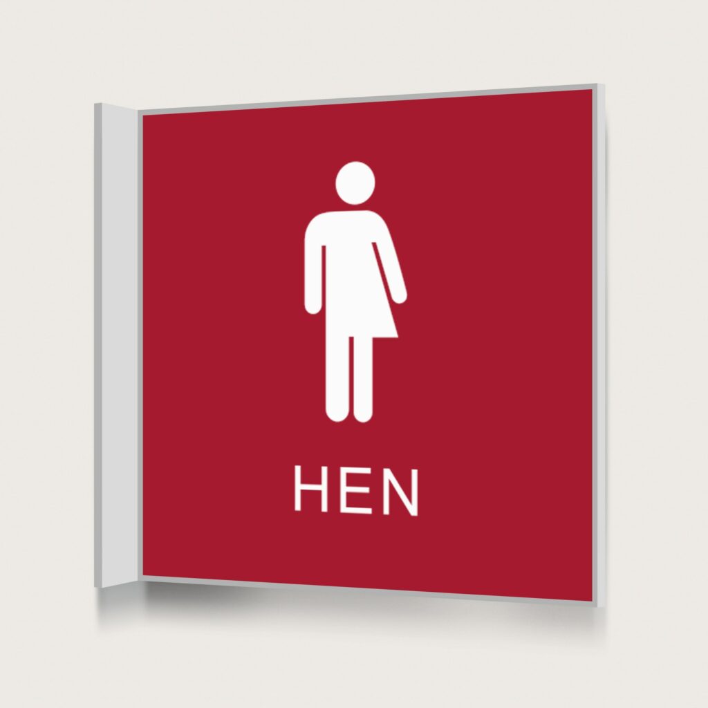 Flaggskylt Hen 2 Röd 150 x 150 mm