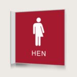 Flaggskylt Hen 2 Röd 150 x 150 mm