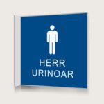Flaggskylt Herr Urinoar Blå 150 x 150 mm