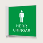 Flaggskylt Herr Urinoar Grön 150 x 150 mm