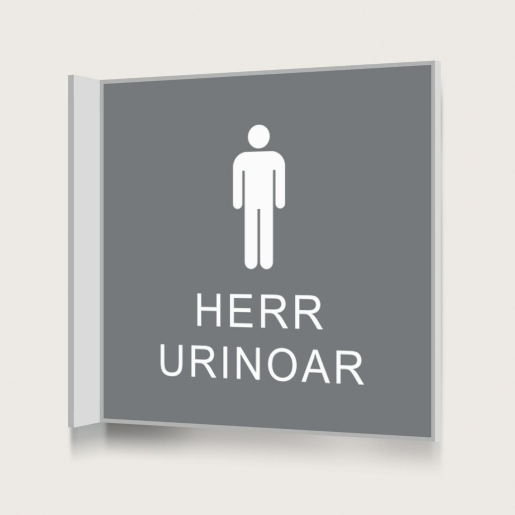 Flaggskylt Herr Urinoar Grå 150 x 150 mm