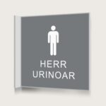 Flaggskylt Herr Urinoar Grå 150 x 150 mm