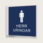 Flaggskylt Herr Urinoar Mörkblå 150 x 150 mm