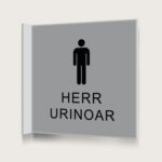 Flaggskylt Herr Urinoar Silver 150 x 150 mm