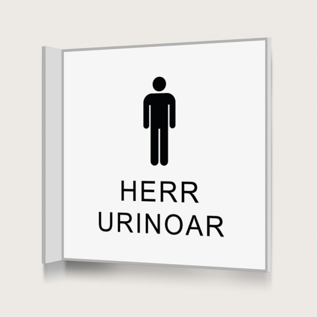 Flaggskylt Herr Urinoar Vit 150 x 150 mm
