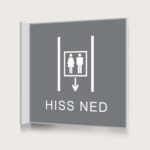 Flaggskylt Hiss Ned Grå 150 x 150 mm