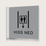 Flaggskylt Hiss Ned Silver 150 x 150 mm