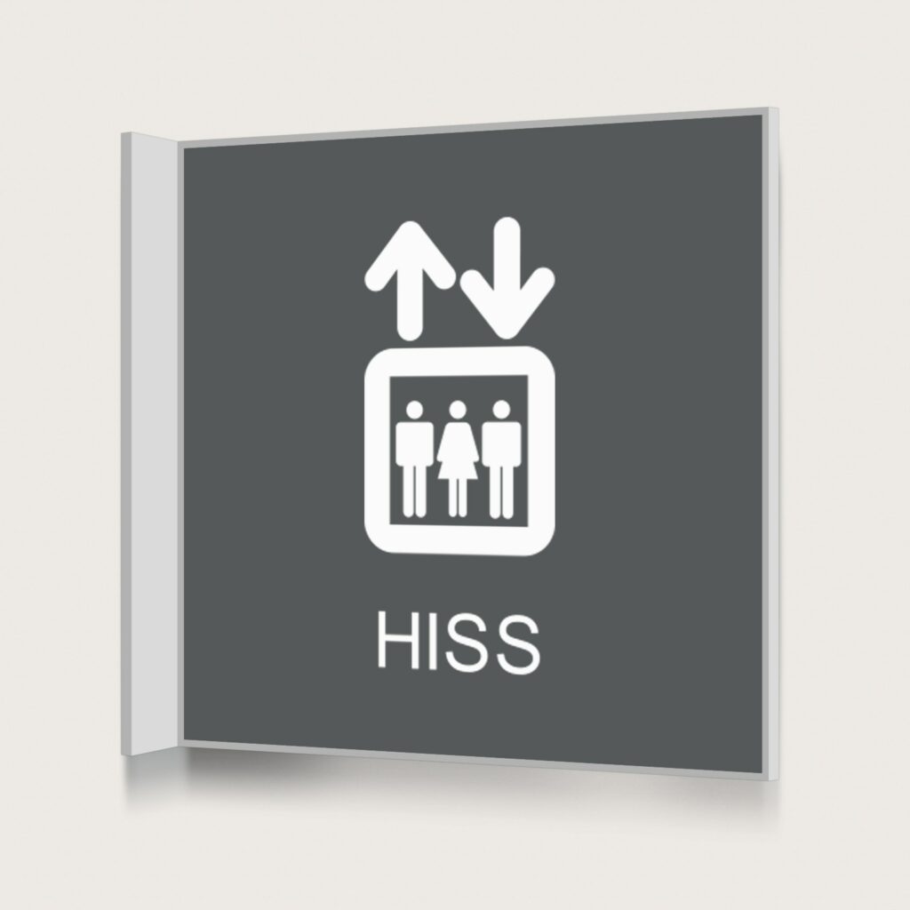 Flaggskylt Hiss 3 Charcoal 150 x 150 mm