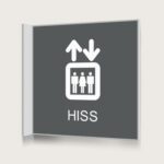 Flaggskylt Hiss 3 Charcoal 150 x 150 mm