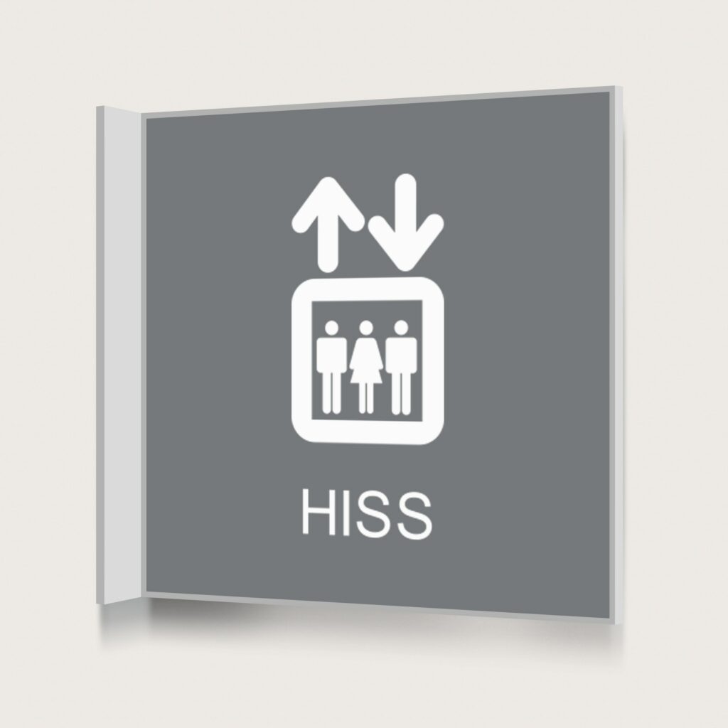 Flaggskylt Hiss 3 Grå 150 x 150 mm