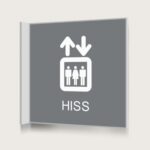Flaggskylt Hiss 3 Grå 150 x 150 mm