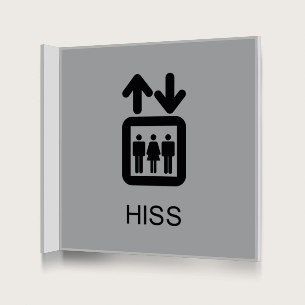 Flaggskylt Hiss 3 Silver 150 x 150 mm