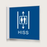 Flaggskylt Hiss 2 Blå 150 x 150 mm