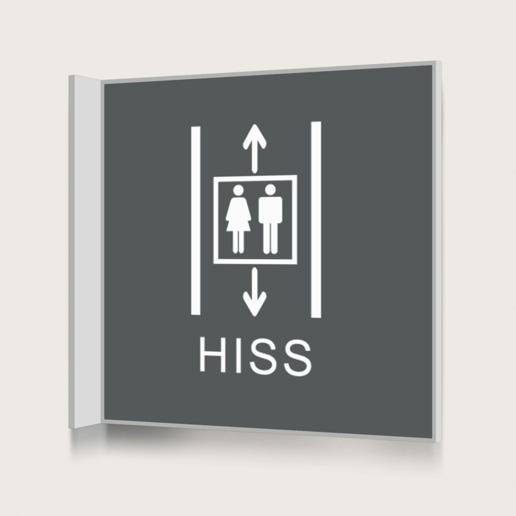 Flaggskylt Hiss 2 Charcoal 150 x 150 mm