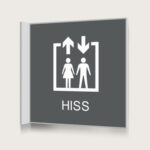 Flaggskylt Hiss Charcoal 150 x 150 mm