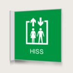 Flaggskylt Hiss Grön 150 x 150 mm
