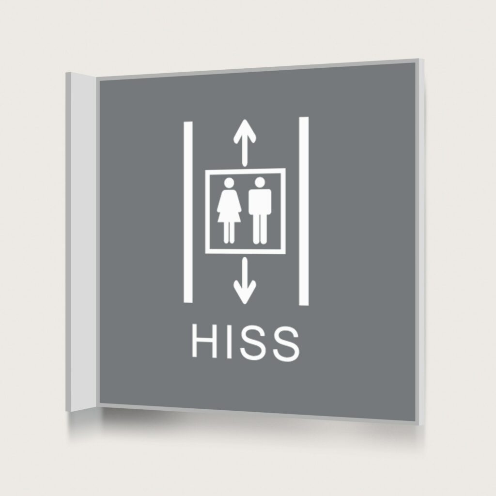 Flaggskylt Hiss 2 Grå 150 x 150 mm