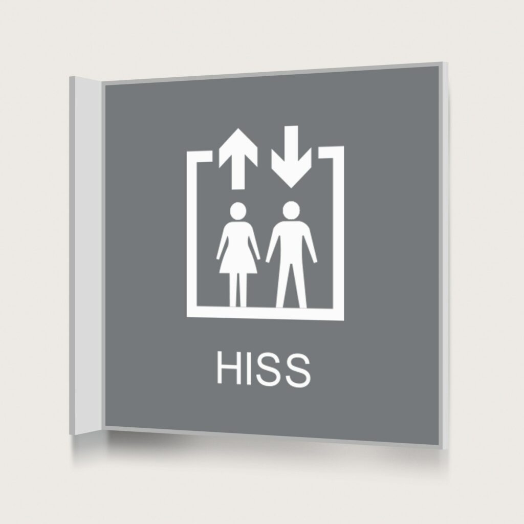 Flaggskylt Hiss Grå 150 x 150 mm
