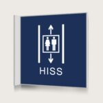Flaggskylt Hiss 2 Mörkblå 150 x 150 mm