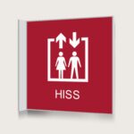 Flaggskylt Hiss Röd 150 x 150 mm