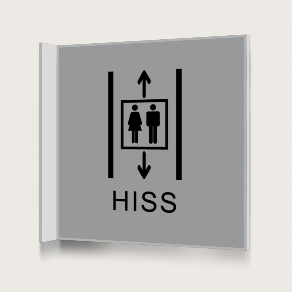 Flaggskylt Hiss 2 Silver 150 x 150 mm