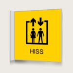 Flaggskylt Hiss Gul 150 x 150 mm