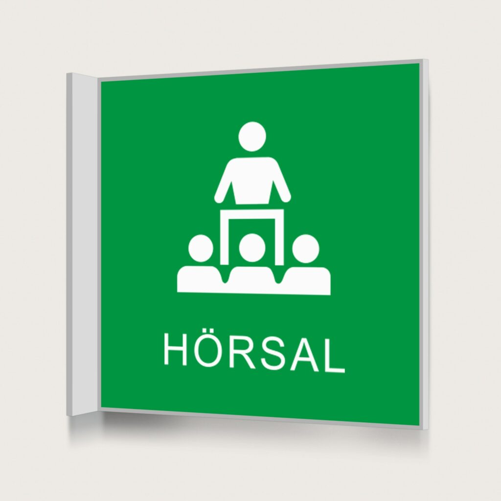 Flaggskylt Hörsal Grön 150 x 150 mm