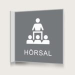 Flaggskylt Hörsal Grå 150 x 150 mm
