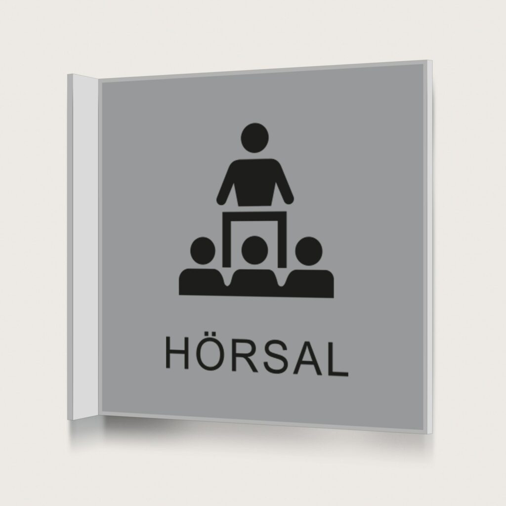 Flaggskylt Hörsal Silver 150 x 150 mm