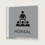 Flaggskylt Hörsal Silver 150 x 150 mm
