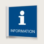 Flaggskylt Information Blå 150 x 150 mm
