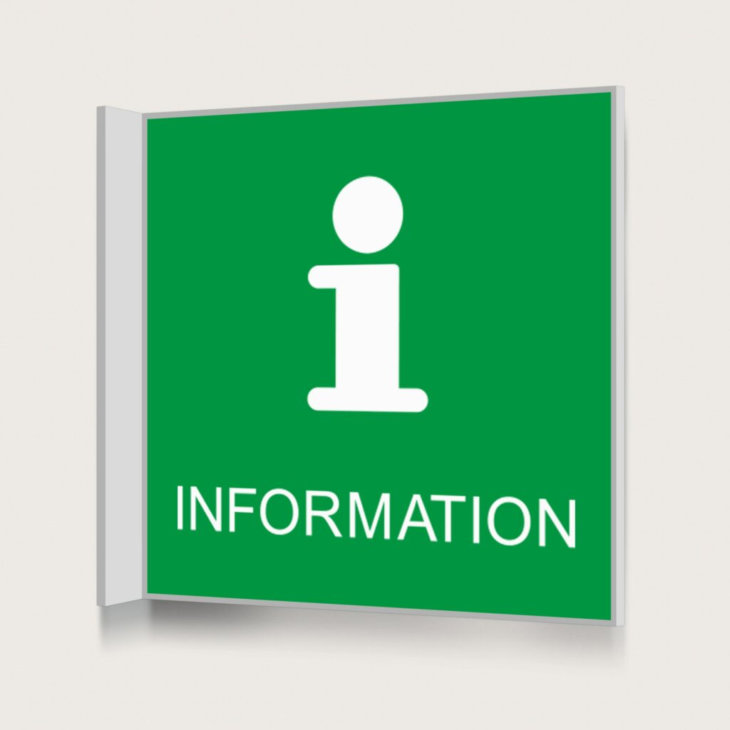Flaggskylt Information Grön 150 x 150 mm
