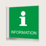 Flaggskylt Information Grön 150 x 150 mm